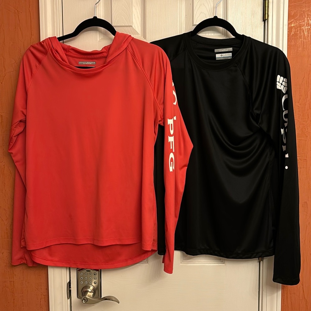 2 Columbia Omni Shield sun shirts size Large